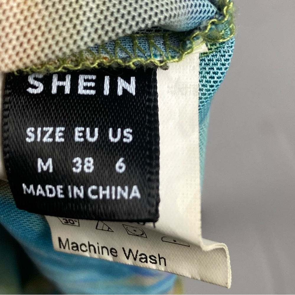 Matching Set Dress Multicolor Marble Print Mesh Dress Lettuce Trim SHEIN - Picture 9 of 11